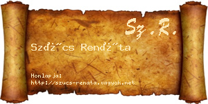 Szűcs Renáta névjegykártya
